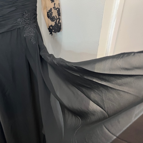 Womens Elegant Evening Gown Lace Floral Embroidered Bodycon Maxi Dress 3/4Sleeve - Picture 4 of 10